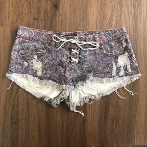 Billabong reckless shorts lace up purple paisley